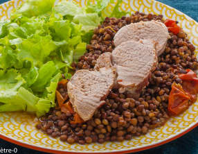 Filet mignon de porc aux lentilles