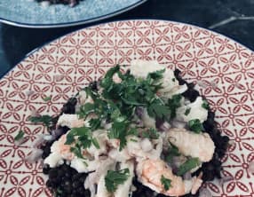 Salade de lentilles aux langoustines