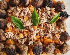 Salade de pâtes boulettes de viandes