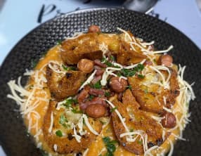 Velouté de patates douces aux lardons