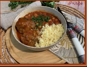 Boulettes de viandes sauce tomate et pois chiches