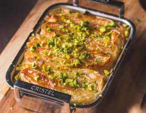 Crinkle cake à la fleur d'oranger et pistaches