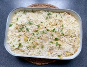 Gratin de riz aux artichauts et aux pommes de terre