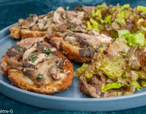 Pain perdu salé aux coulemelles