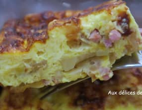 Quiche sans pâte aux pommes de terre sautées et bacon