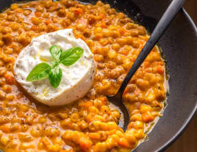 Risotto de fregola au potimarron et burrata