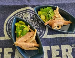 Anguille fumée aux fèves