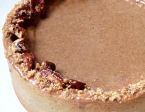 Flan pâtissier au praliné de noix de pécan et sucre muscovado