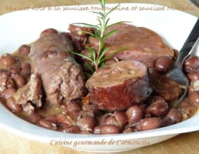 Haricots noirs à la saucisse toulousaine et saucisse Morteau