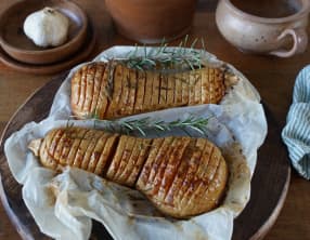 Butternut rotie au four façon "hasselback"