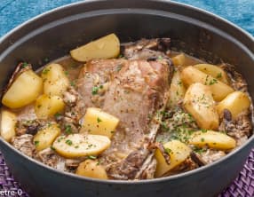 Palette de porc aux pommes de terre et champignons