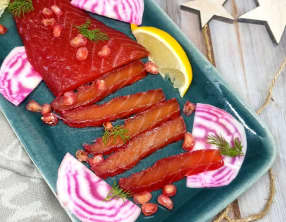 Saumon gravlax à la betterave