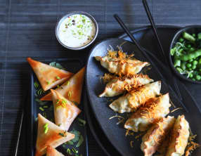 Samoussas au fromage frais et légumes