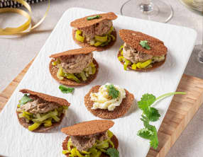 Galettes apéritives sardines et poireaux