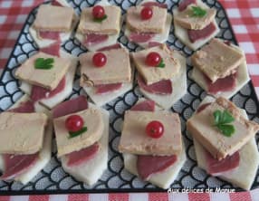 Toasts de foie gras au magret de canard séché