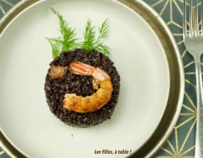 Risotto noir aux gambas