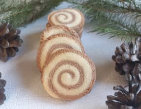 Sablés escargots au cacao, cannelle et vanille