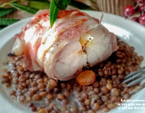 Rôti de lotte aux lentilles