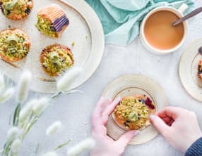 Muffins aux bleuets et aux pistaches