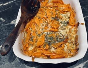 Gratin de butternut à la scamorza fumée d'après Laurent Mariotte