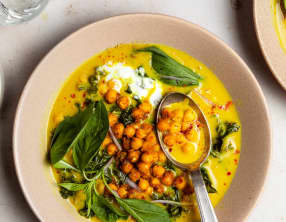 Curry de pois chiches à la citronnelle et lait de coco