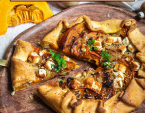 Tarte potimarron oignons caramélisés