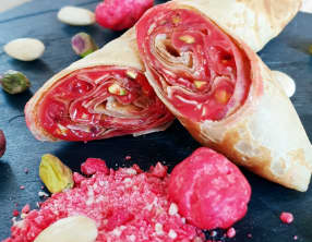 Crêpe à la crème de praline rose