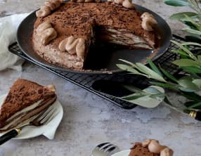 Gâteau de crêpes vanille chocolat