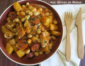 Ragoût d'haricots coco et pommes de terre au poulet et chorizo