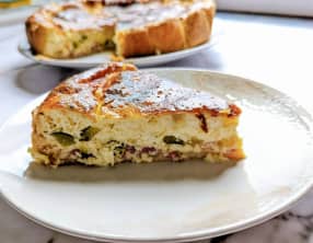 Tarte salée courgettes et lardons