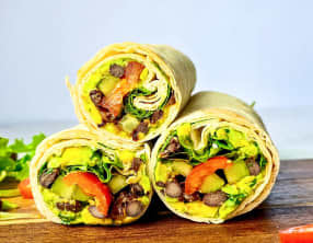 Wraps Végétariens aux Haricots Noirs