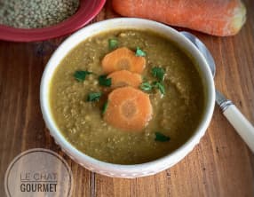 Soupe aux lentilles, carottes et cumin