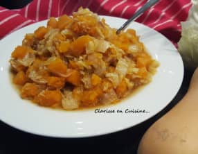 Fondue de butternut et de chou chinois