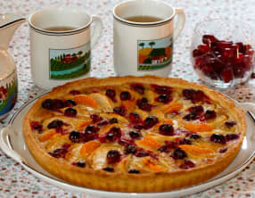 Tarte aux pommes, canneberges, épices à pain d'épices