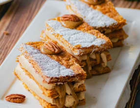 Millefeuille praliné aux noix de pécan