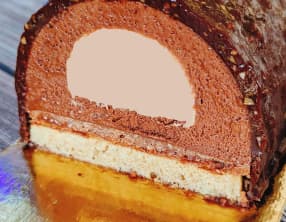 La bûche de Noël chocolat et praliné