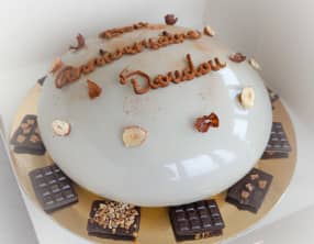 Entremets chocolat au lait noisettes