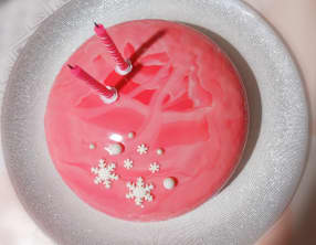 Entremets vanille et caramel glaçage miroir