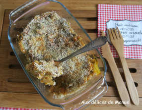 Gratin de cœurs de romaine au boulgour, crème et emmental