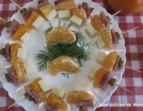Pics apéritif à la mandarine et jambon cru