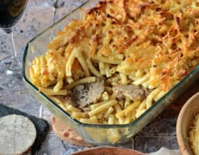 Gratin de macaroni à l’andouille de Guémené