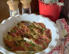 Endives caramélisées au jambon Serrano