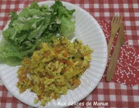 Omelette à la julienne de légumes