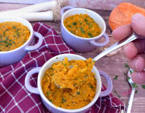 Fondue aux poireaux et papate douce