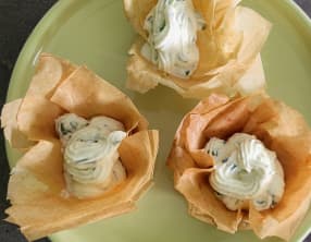 Barquette de filo à la crème de mascarpone au gingembre