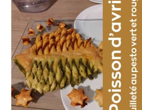 Poisson feuilleté au pesto vert et rouge