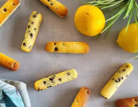 Madeleines longues citron chocolat