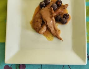 Aiguillettes de canard aux cerises