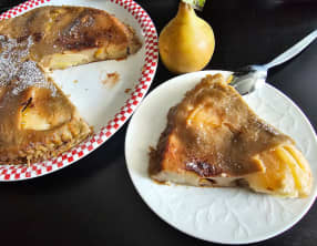 Flan aux poires et à la farine de caroube