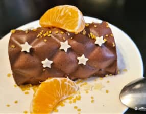 Mini bûches chocolat noir, crème de marrons et spéculoos